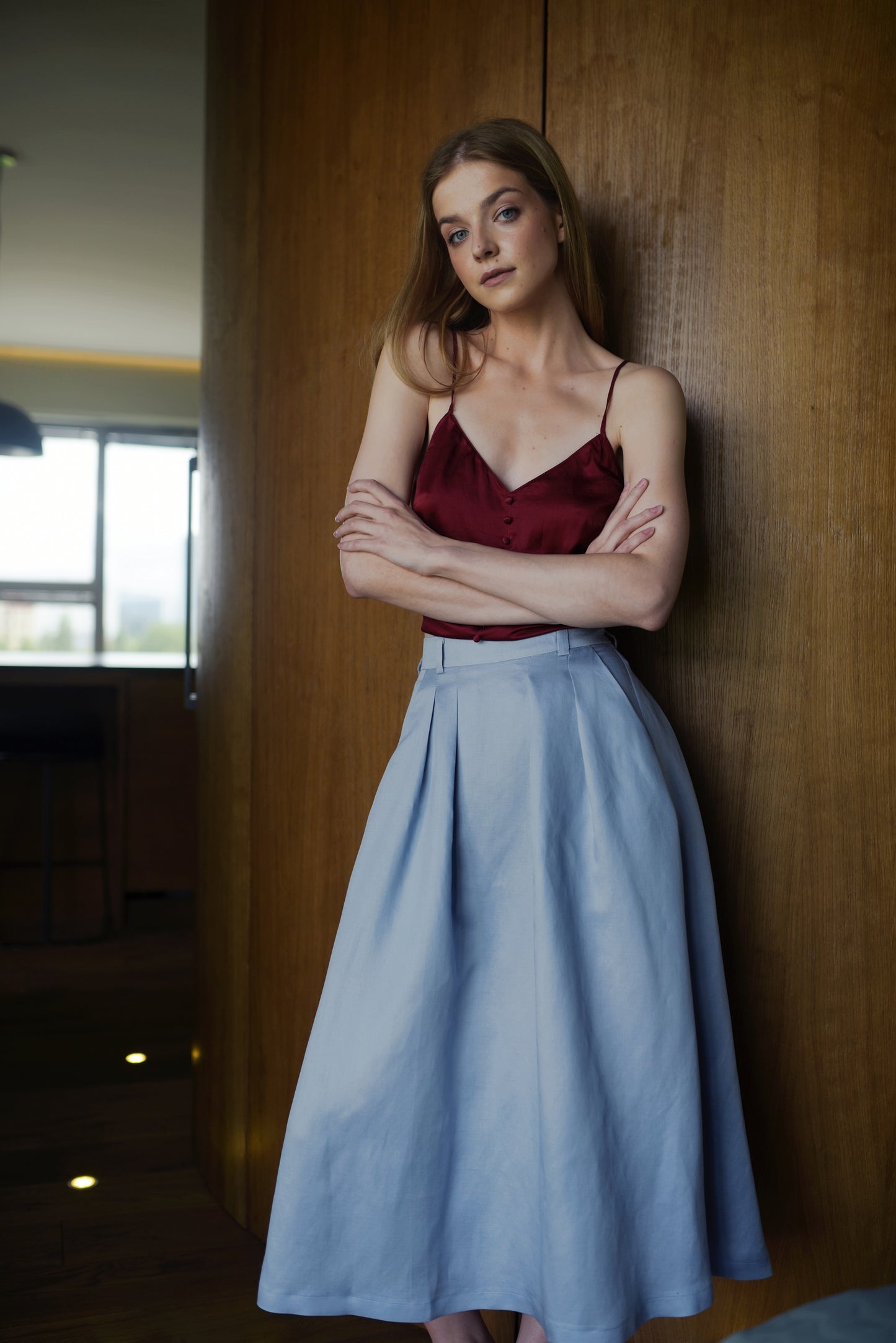 Spódnica Laure Midi Niebieska